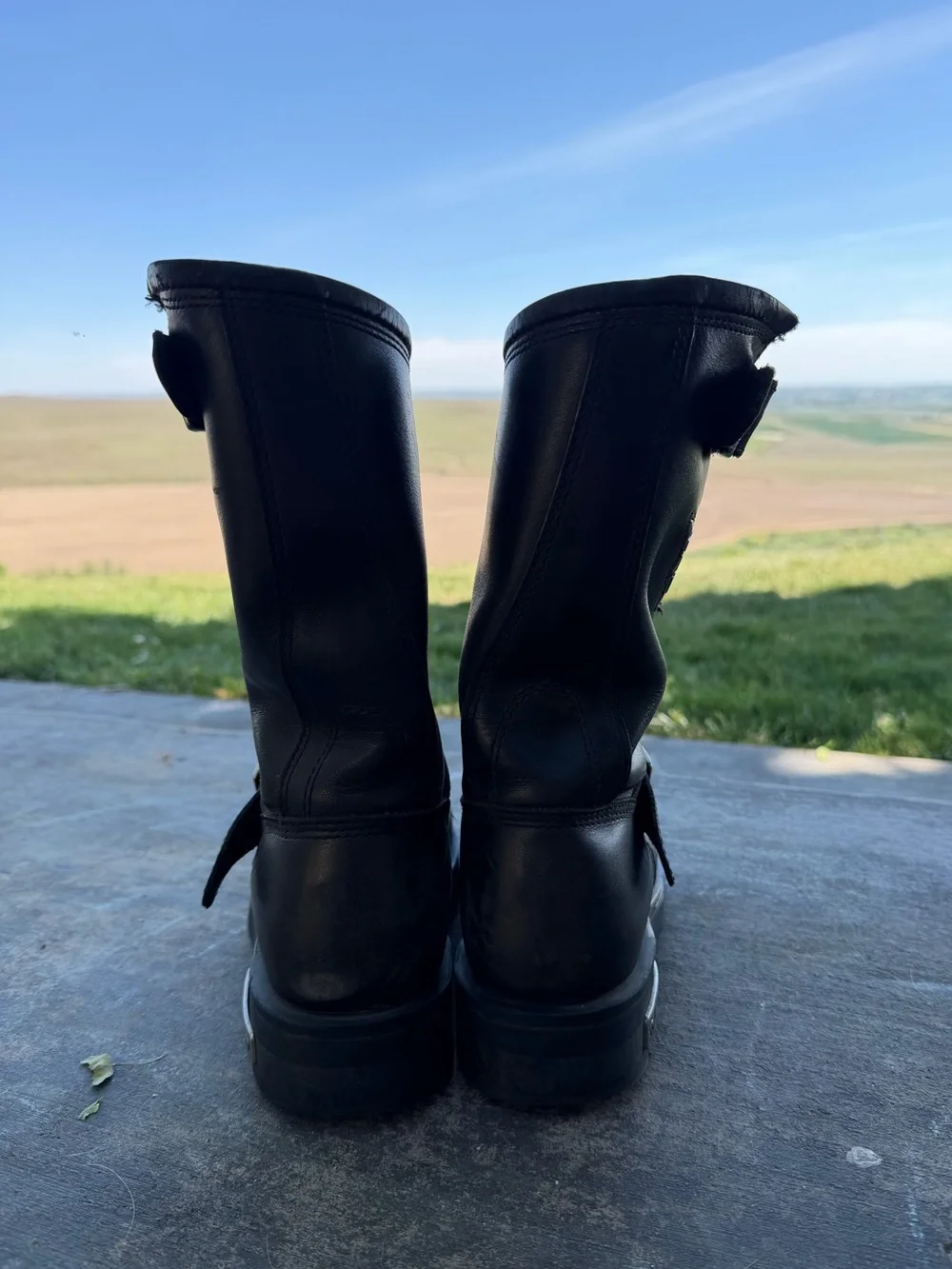 Harley-Davidson Black Leather Motorcycle Engineer Boots
